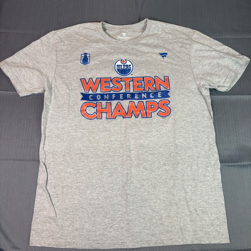 Edmonton Oilers 2024 Western Conference Champions Fanatics Tee (Men’s L)